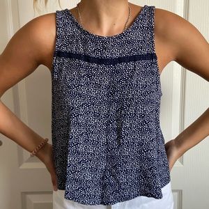 open back navy tank top